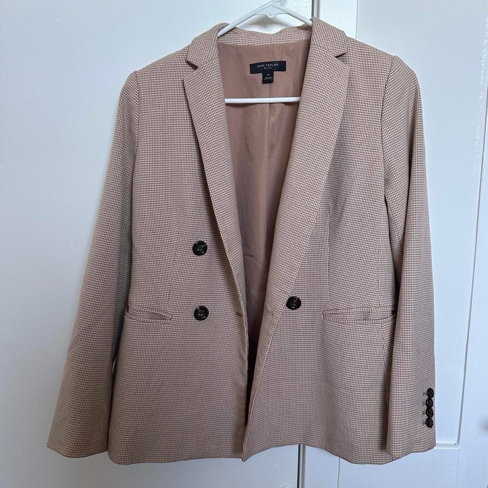 Women's Gingham Tan Blazer
